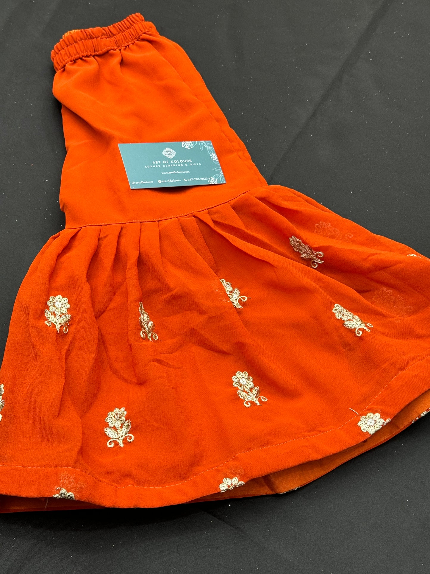 Avneet Kids Gharara Suit- Rust