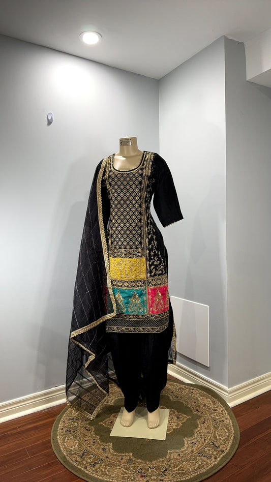 Black Full Jaal Salwar Suit