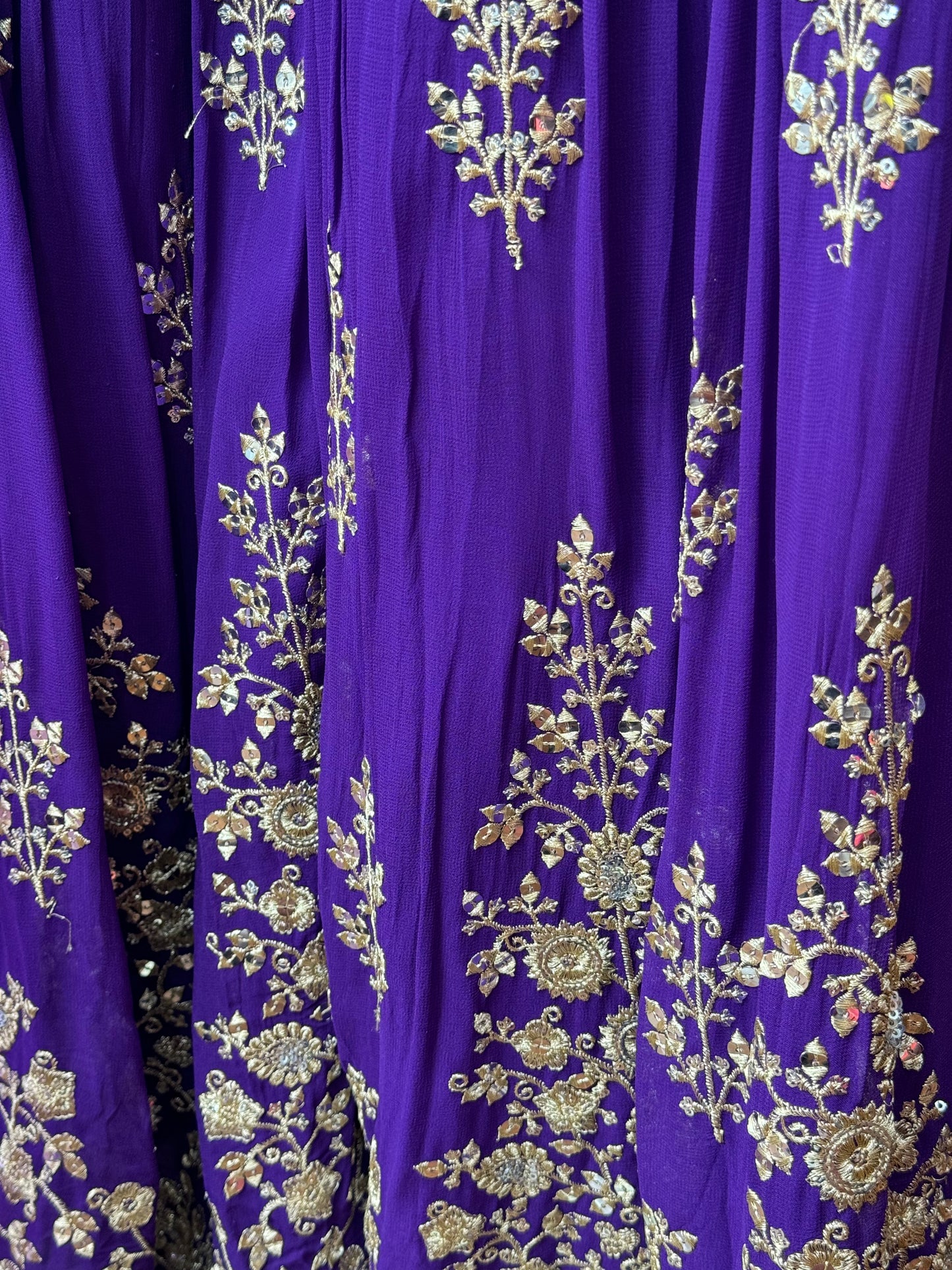 Handwork Pure Purple Sharara Suit