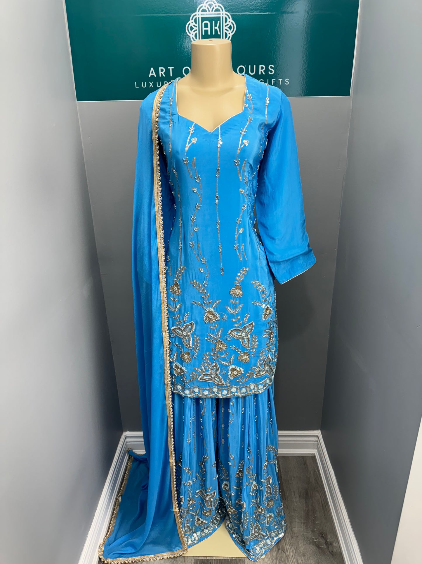 Beadwork Sharara Suit- AK00078