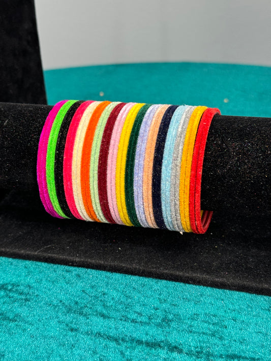 Multi Plain Velvet Bangles
