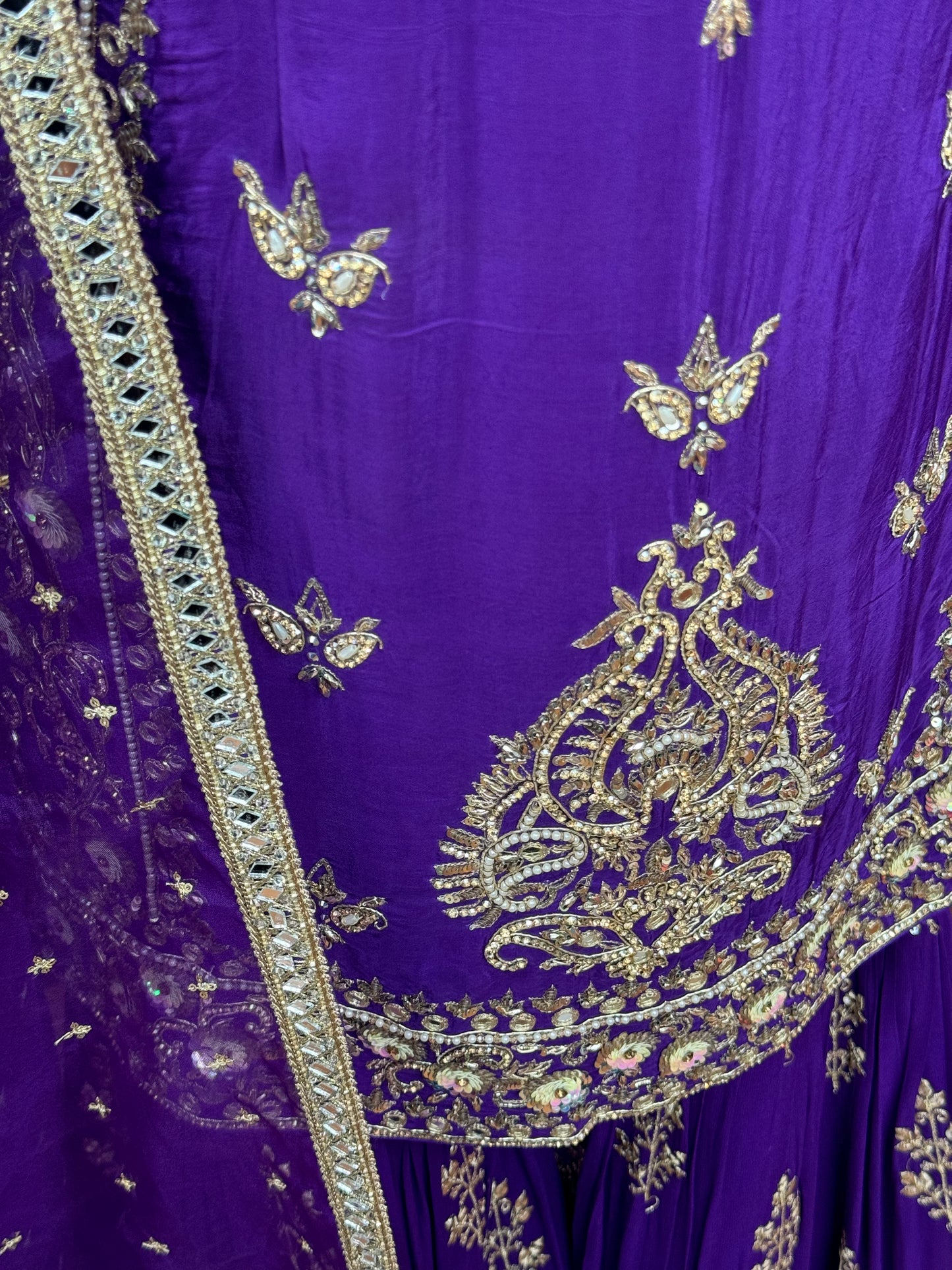 Handwork Pure Purple Sharara Suit