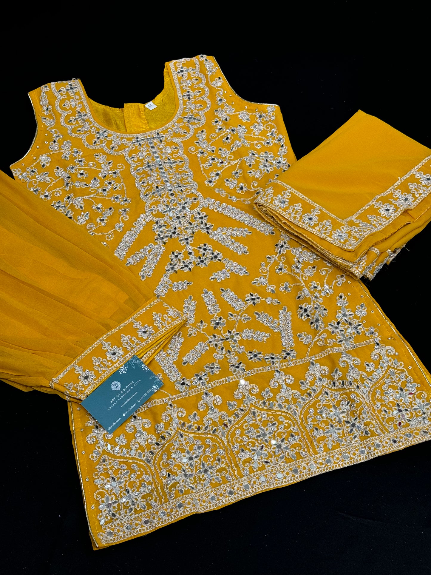 Lavleen Kids Salwar Suit- Yellow