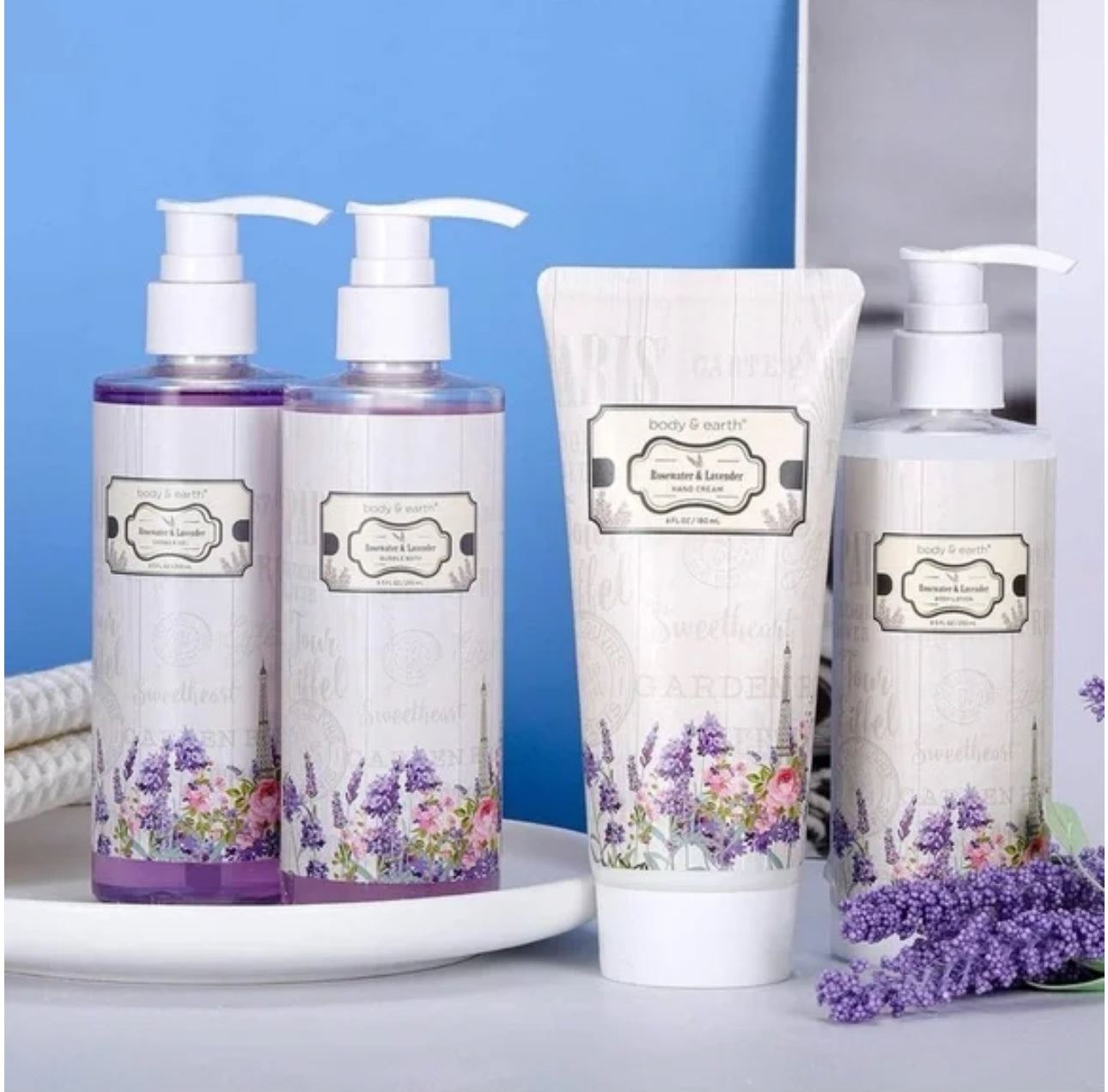 Body and Earth Rosewater and Lavender Spa Gift Set
