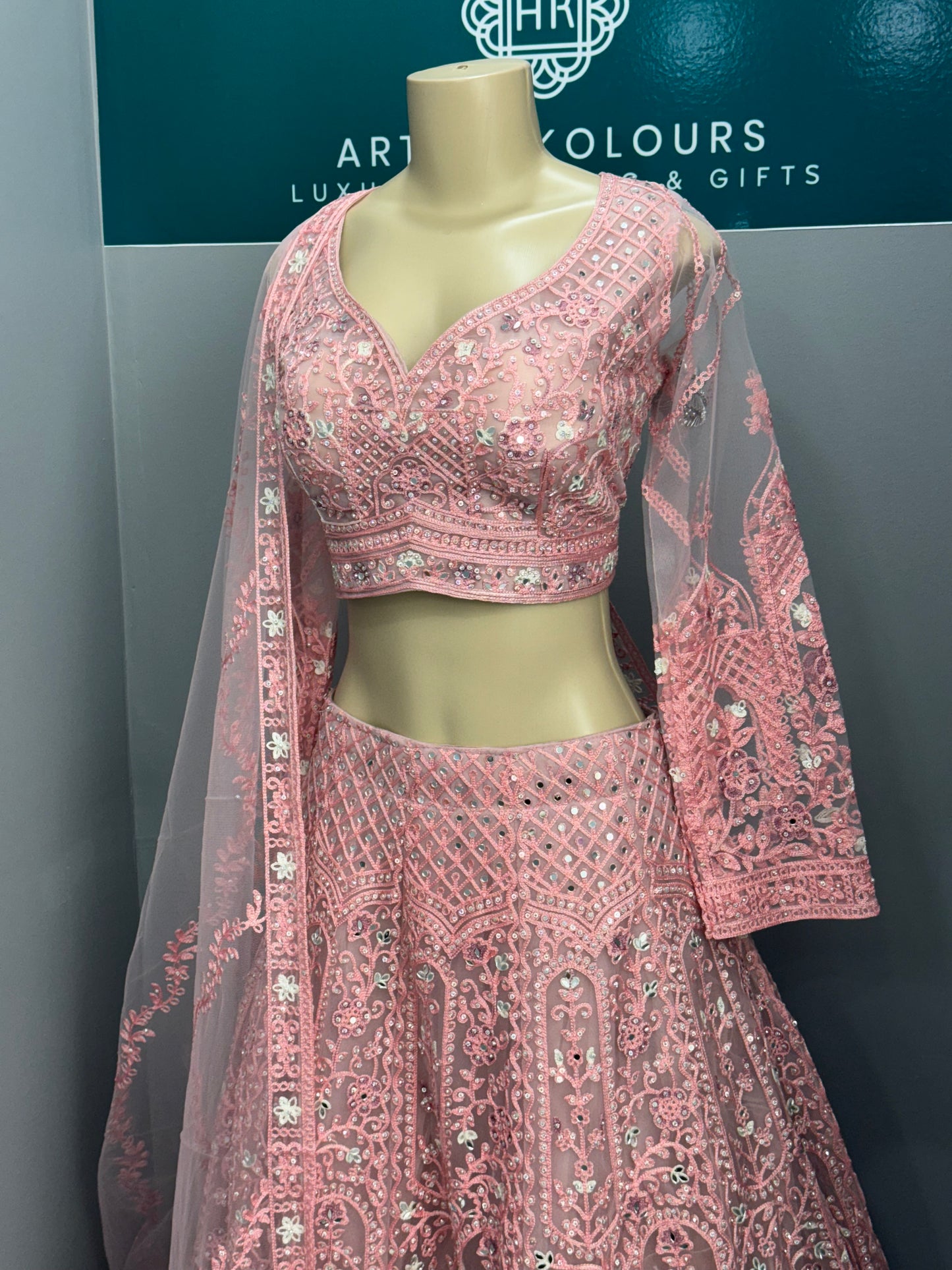 Beautiful Embroidered & Mirror Work Lehenga