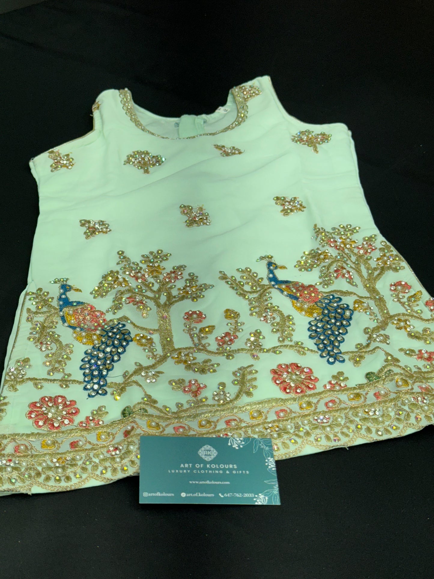 Mehar Kids Gharara Suit- Mint