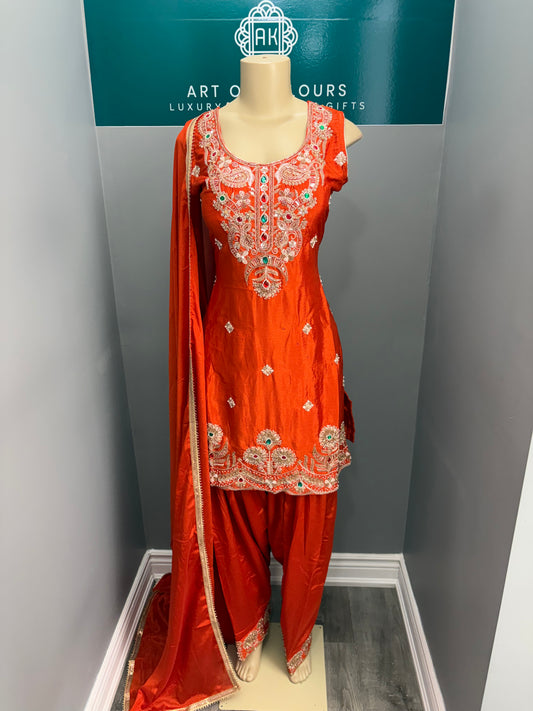 Ember Orange Handwork Salwar Suit AK6974-2526