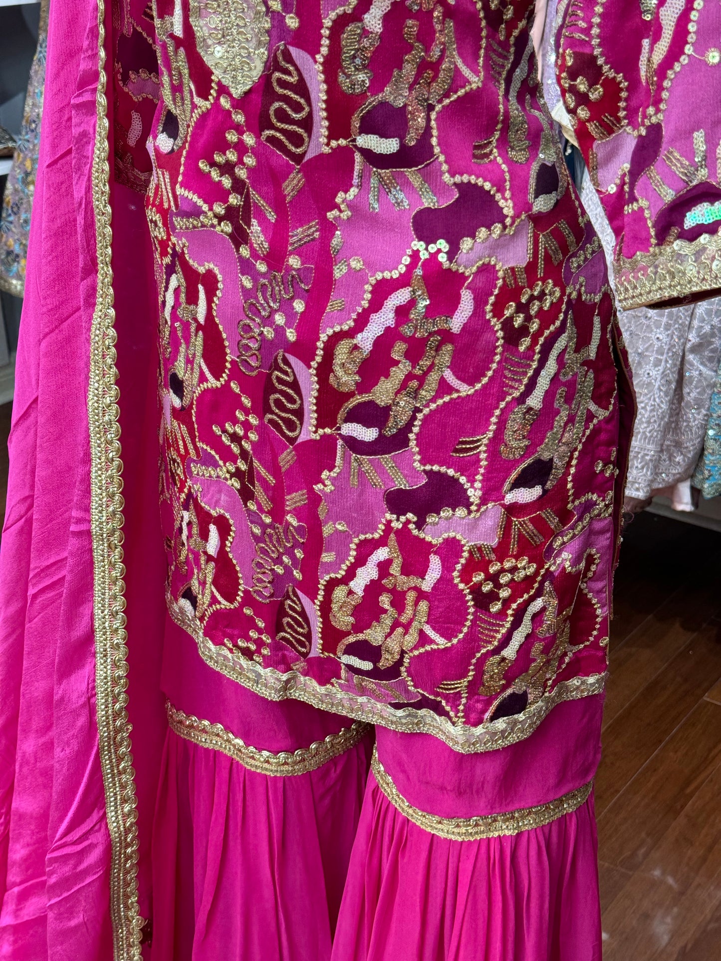Sequence Work Multi Pink Gharara Suit