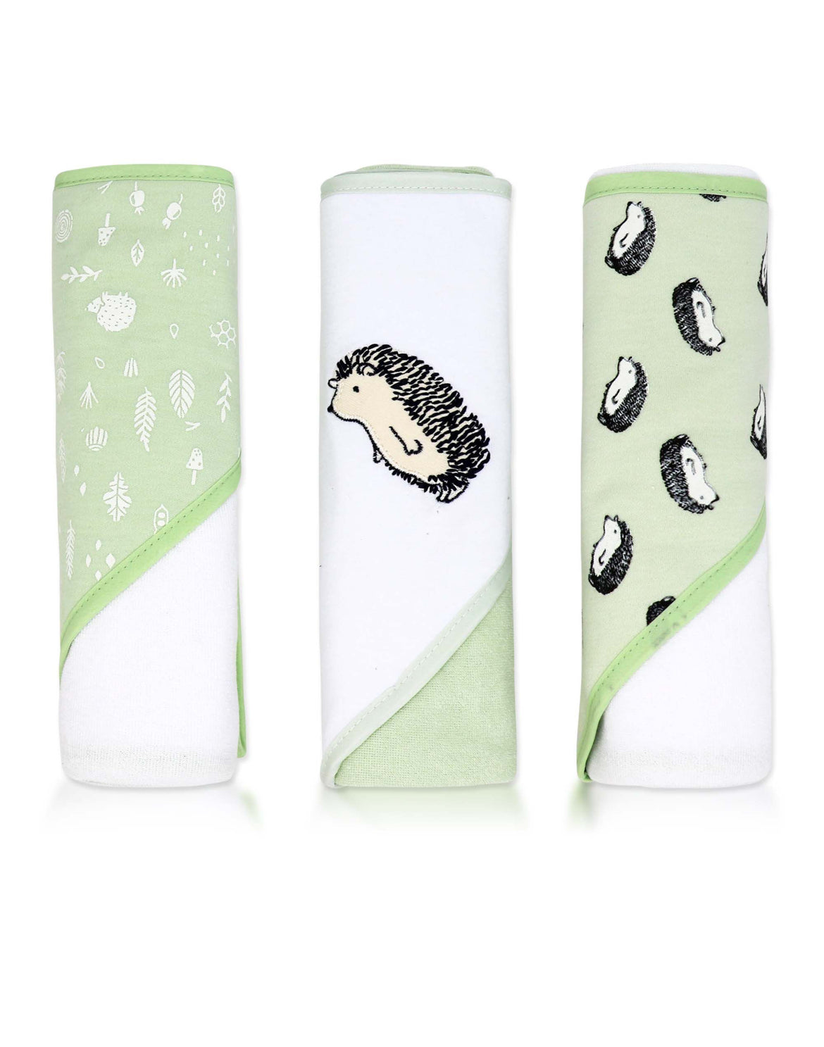 3 Pack HedgeHogs Baby Towel - Green