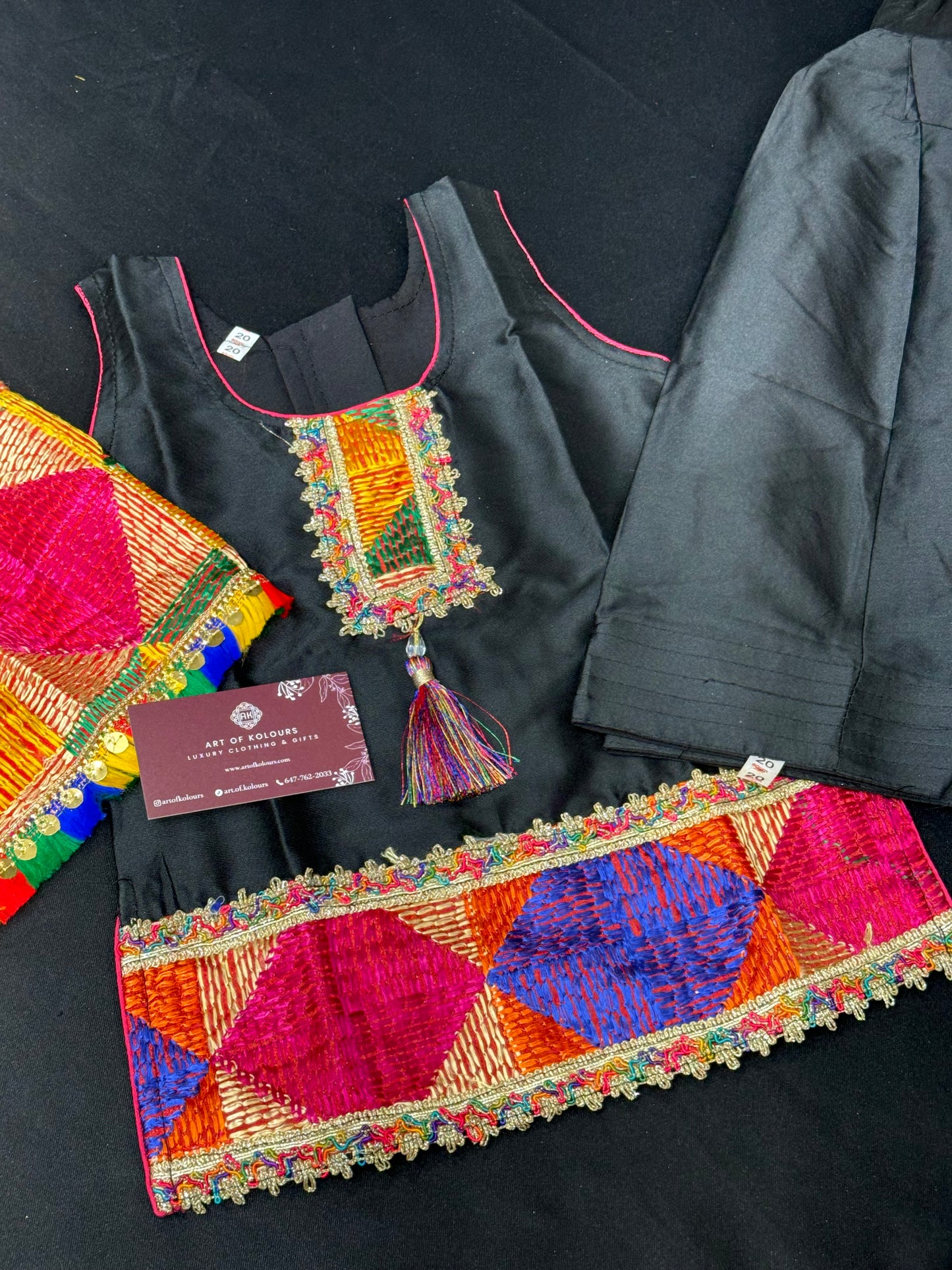 Phulkari Salwar Suit- Black