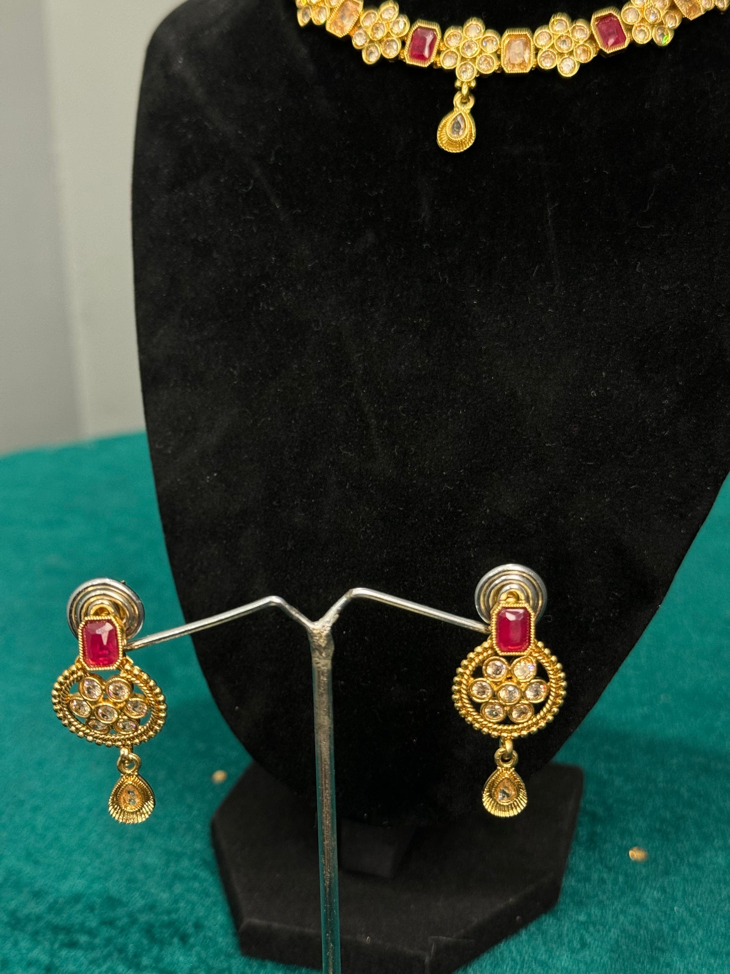 Meenakari Ruby Choker Set