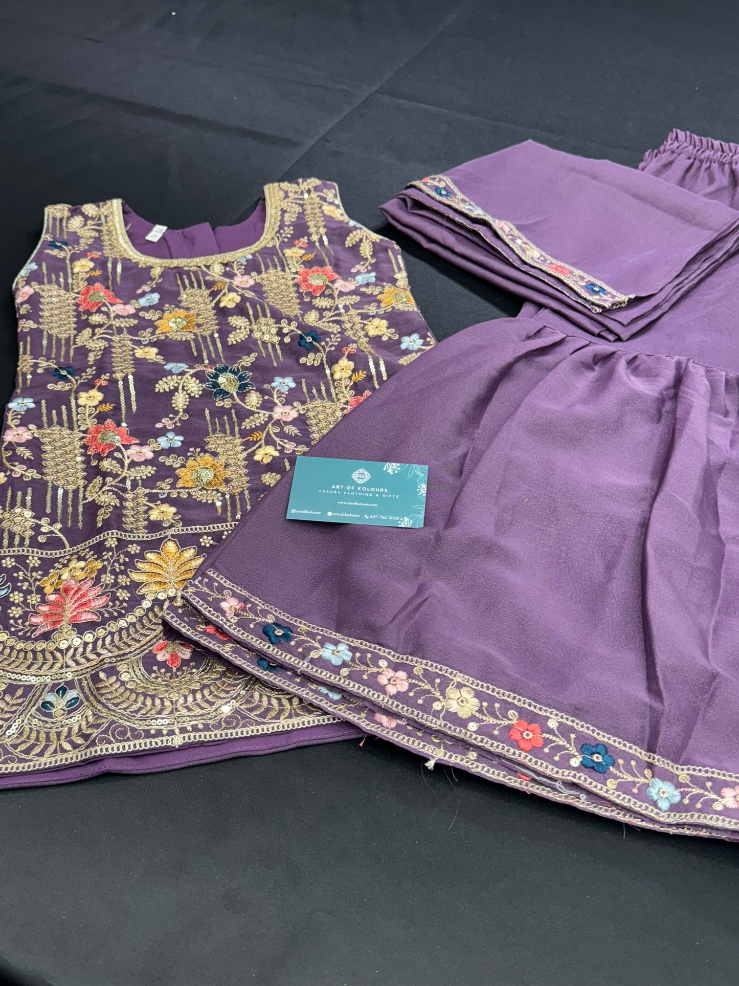 Simrit Kids Shimmer Gharara Suit