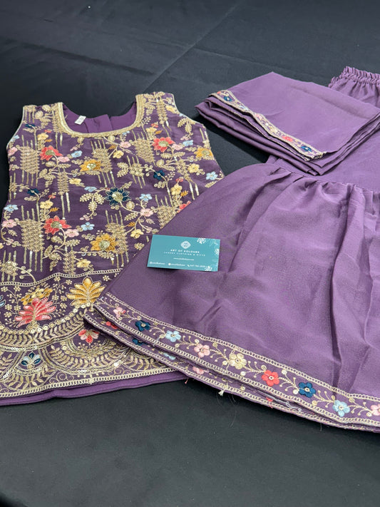 Simrit Kids Shimmer Gharara Suit