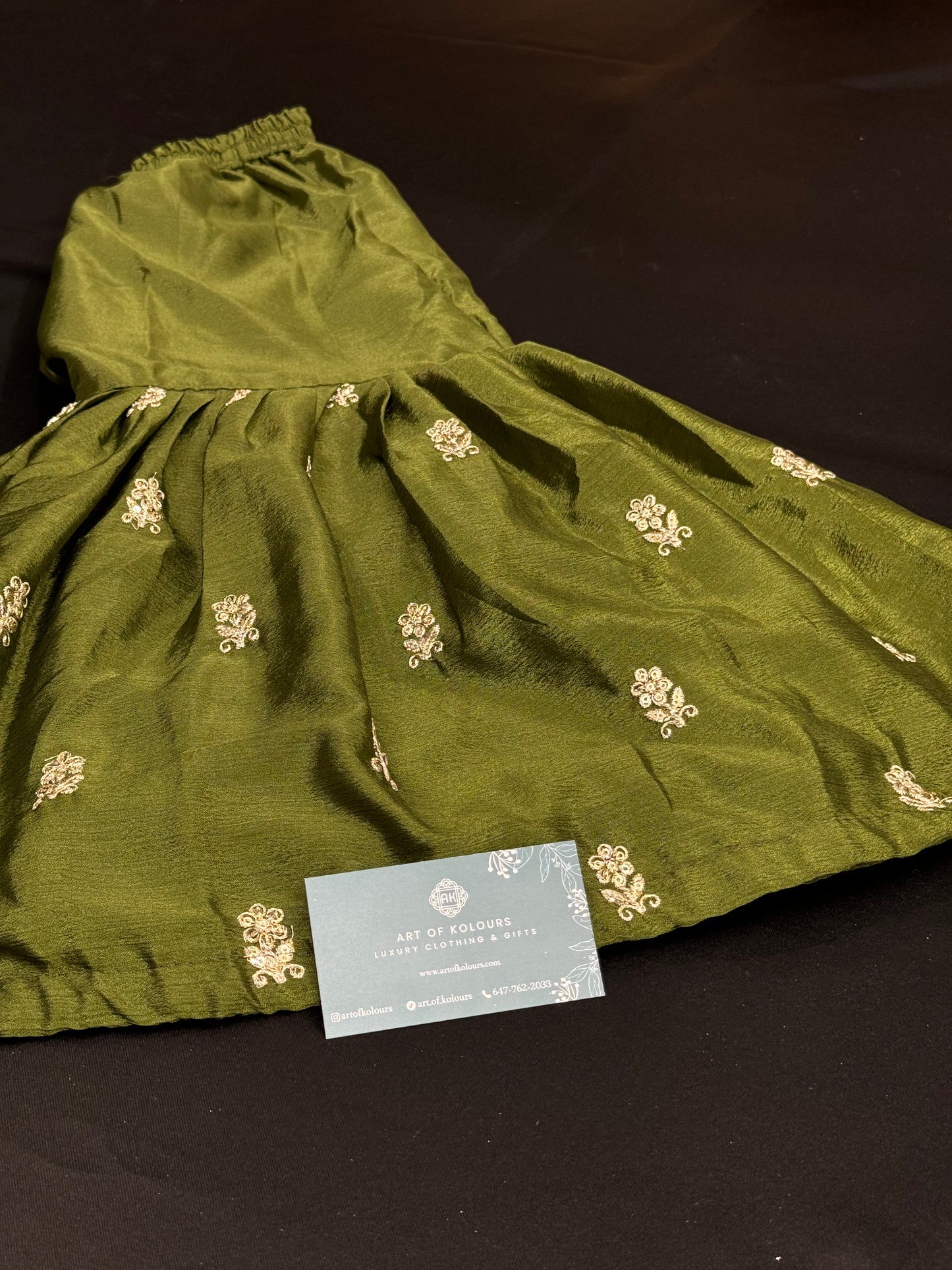 Anaya Kids Gharara Suit-Green