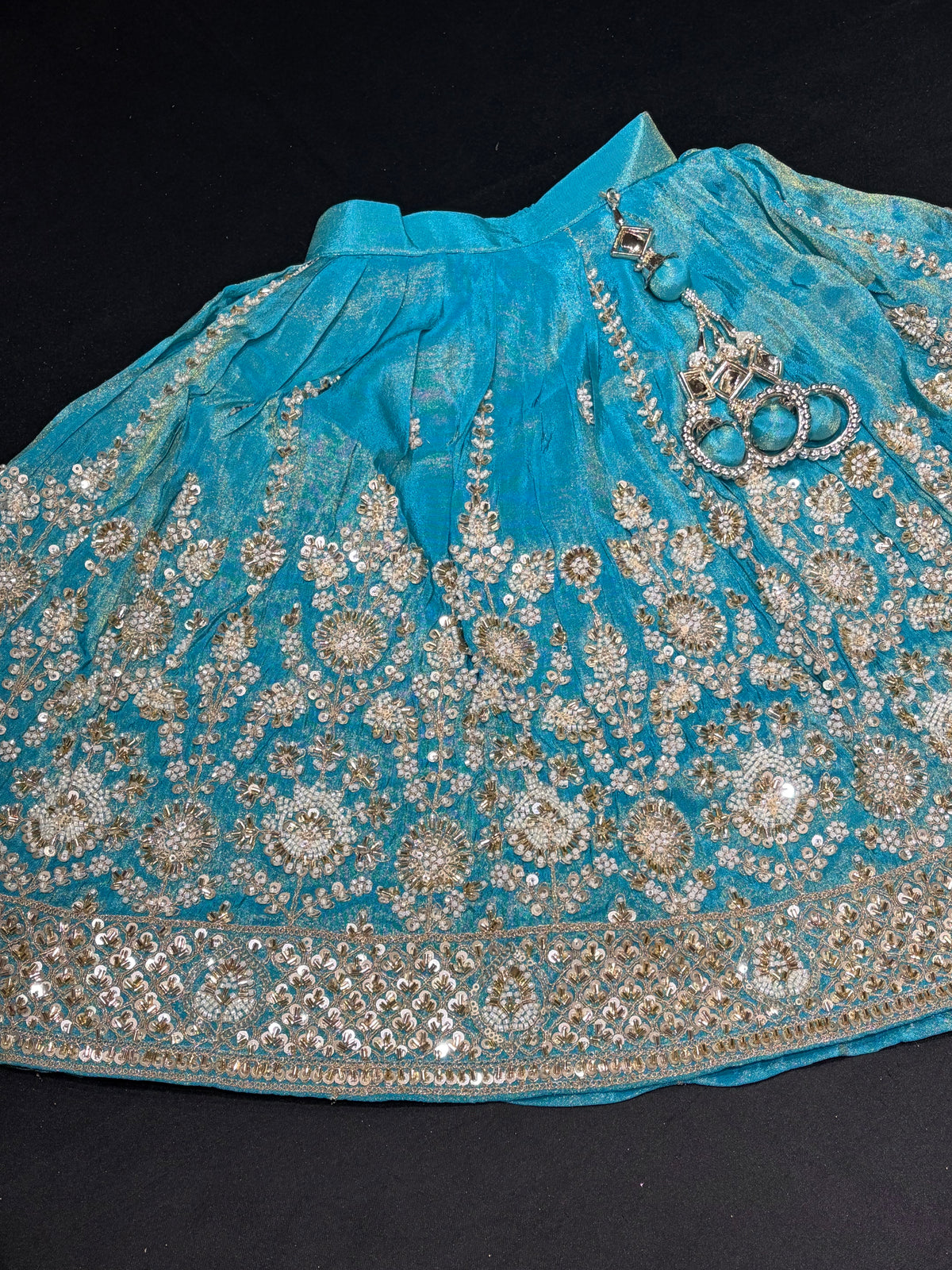 Blue Floral Lehenga