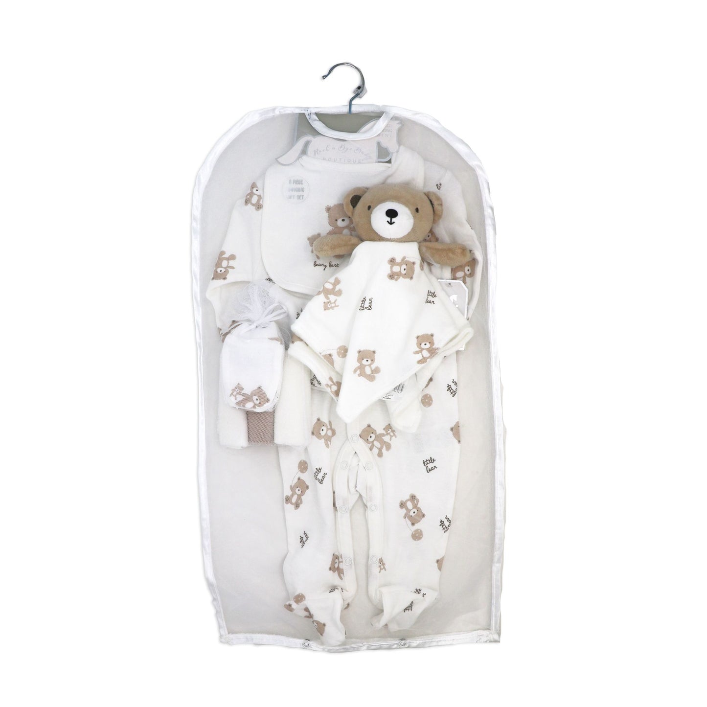 Rock-a-Bye Baby Boutique Neutral 8 Piece Hanging Gift Set: Bear