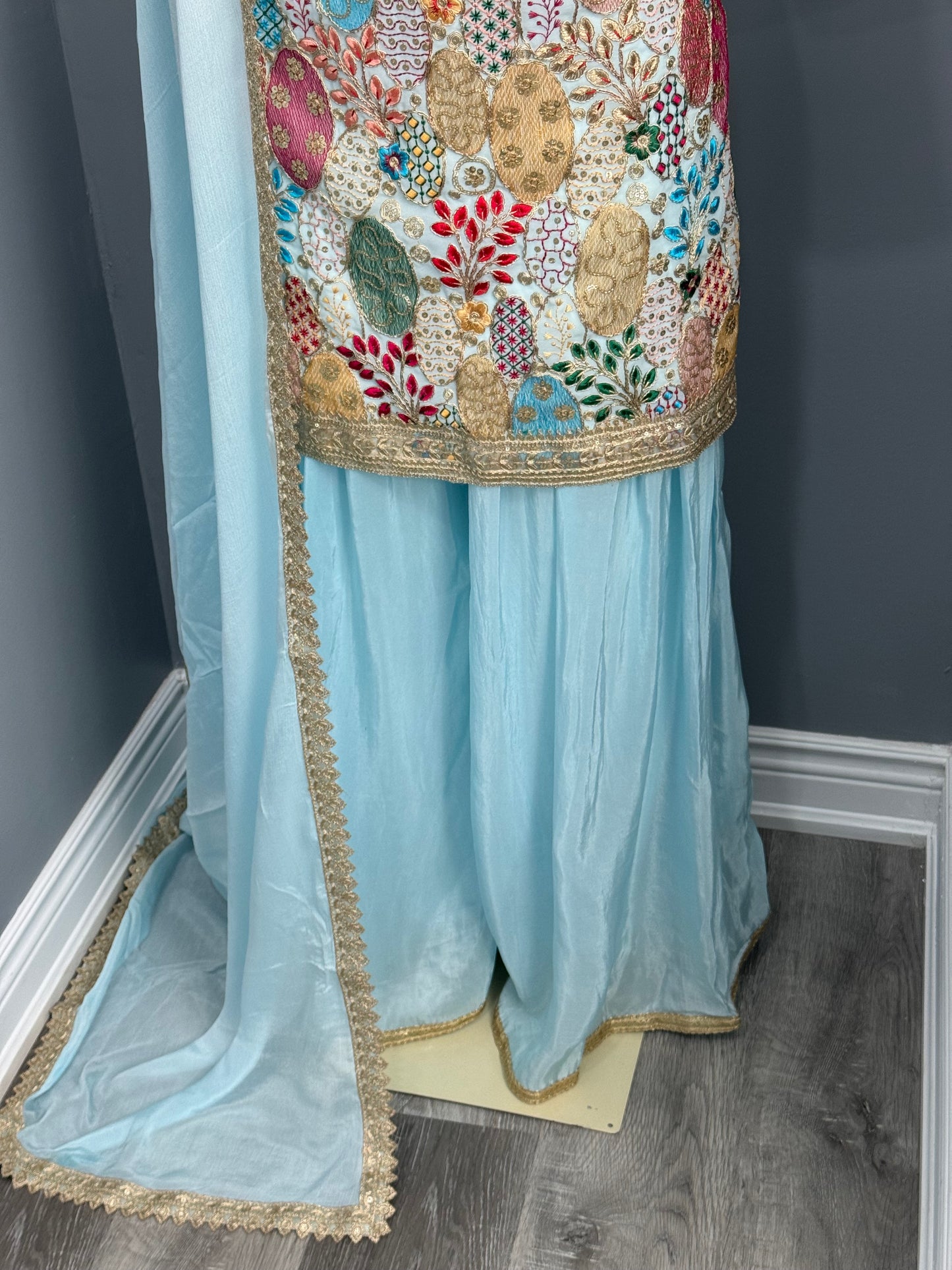 Coding Work Sharara Suit