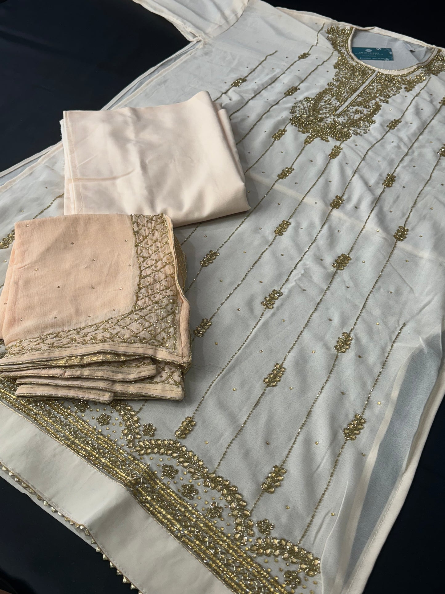 Narm Rang Kalakari Peach Semi-Stitched Suit