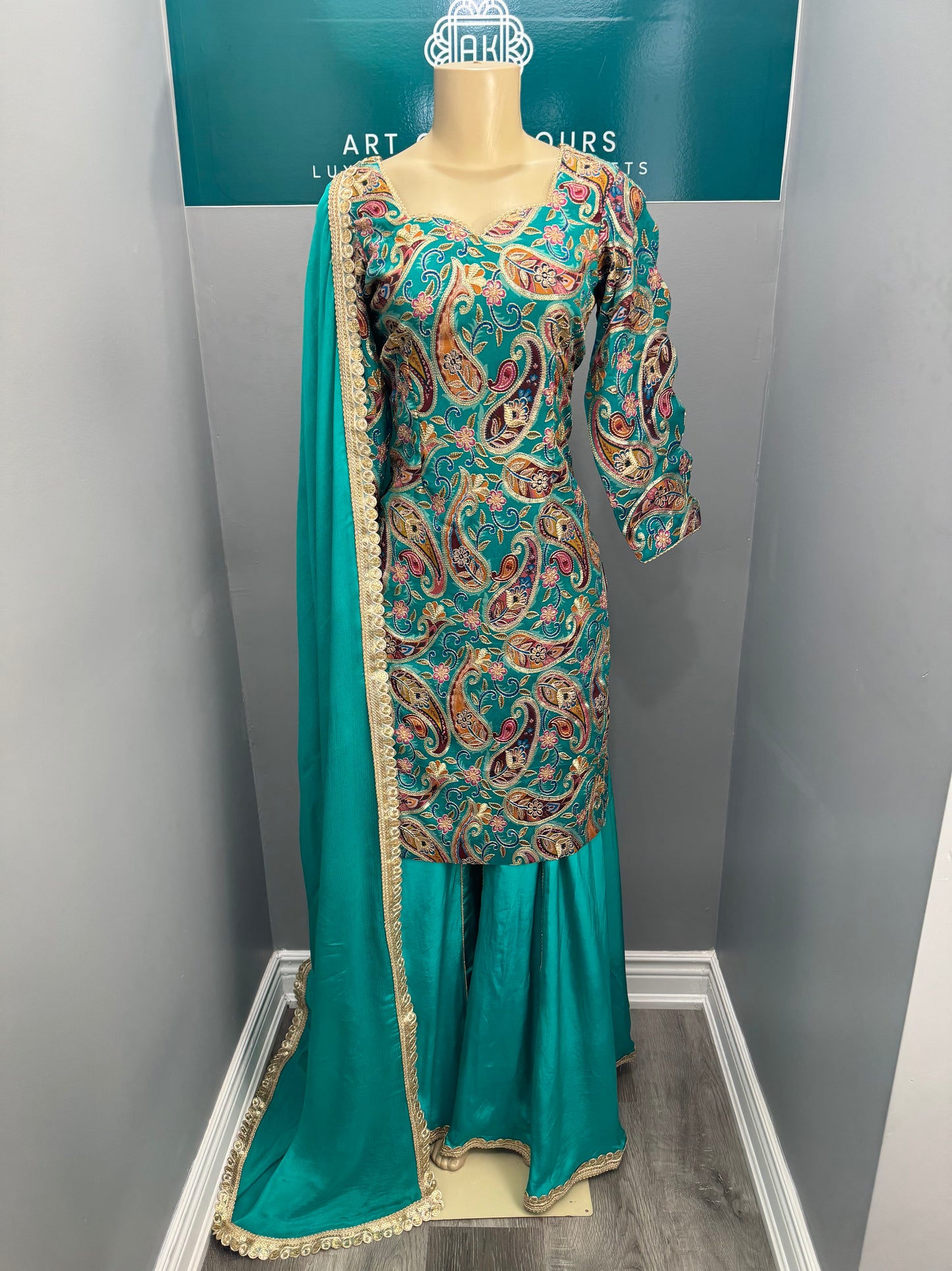 Position Work Sharara Suit- AK6668-1026