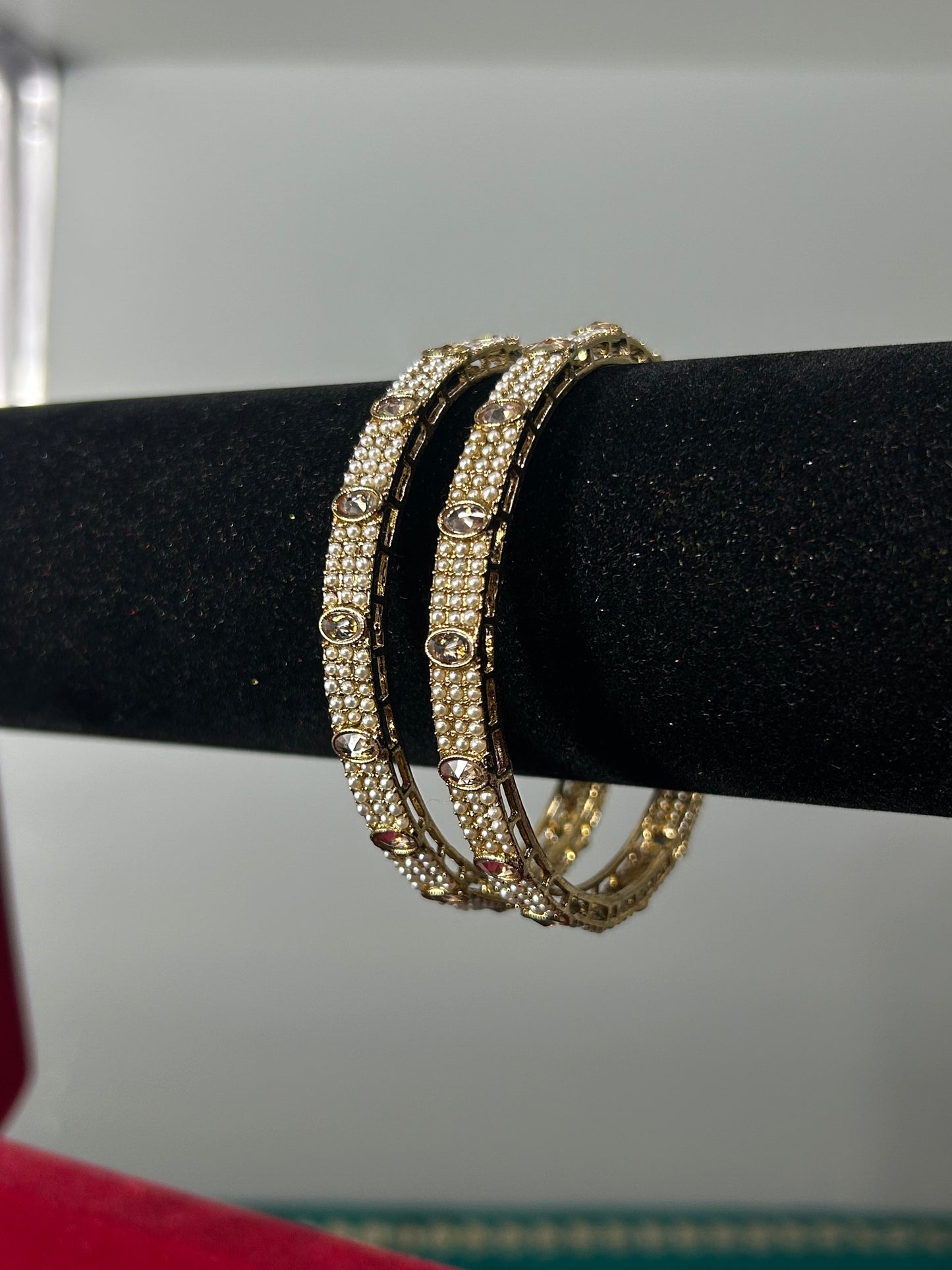 Classic Oval Stone Kada Bangles