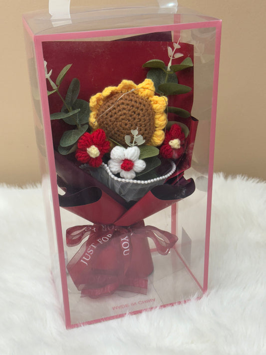 Crochet Sunflower Bouquets Red V2