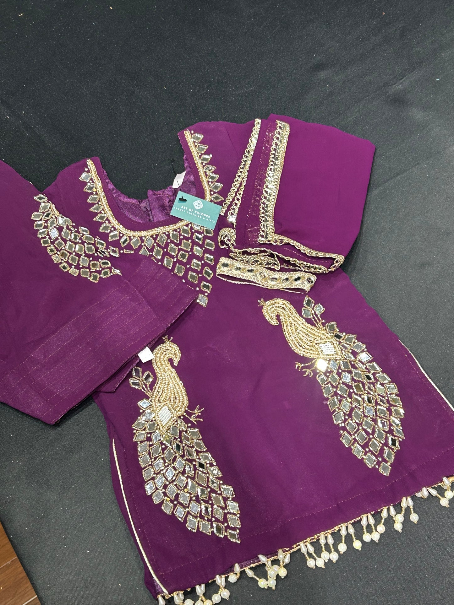 Kids Purple Morni Salwar Suit (Size 20~34)