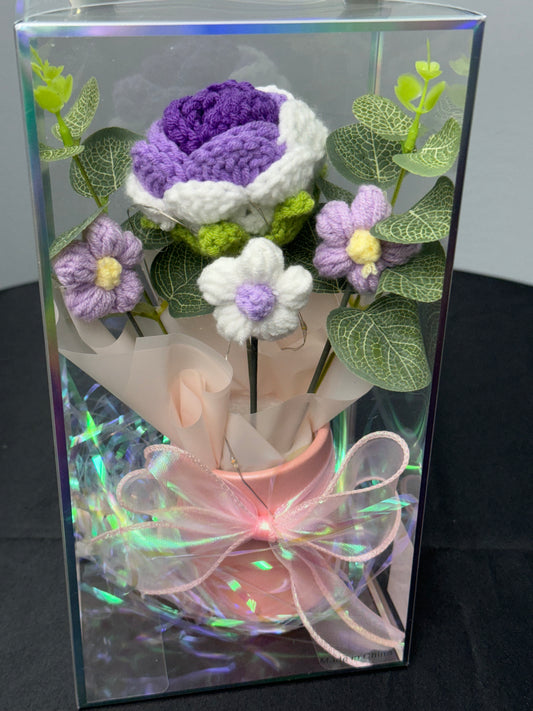 Crochet Flower Bouquets Purple