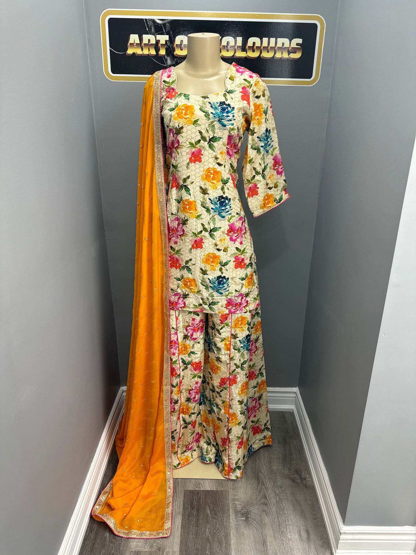 White Jasmine Gulzar Sharara Suit