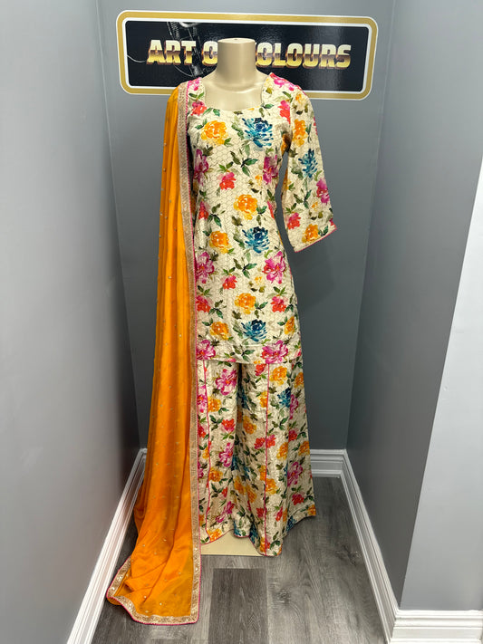 White Jasmine Gulzar Sharara Suit