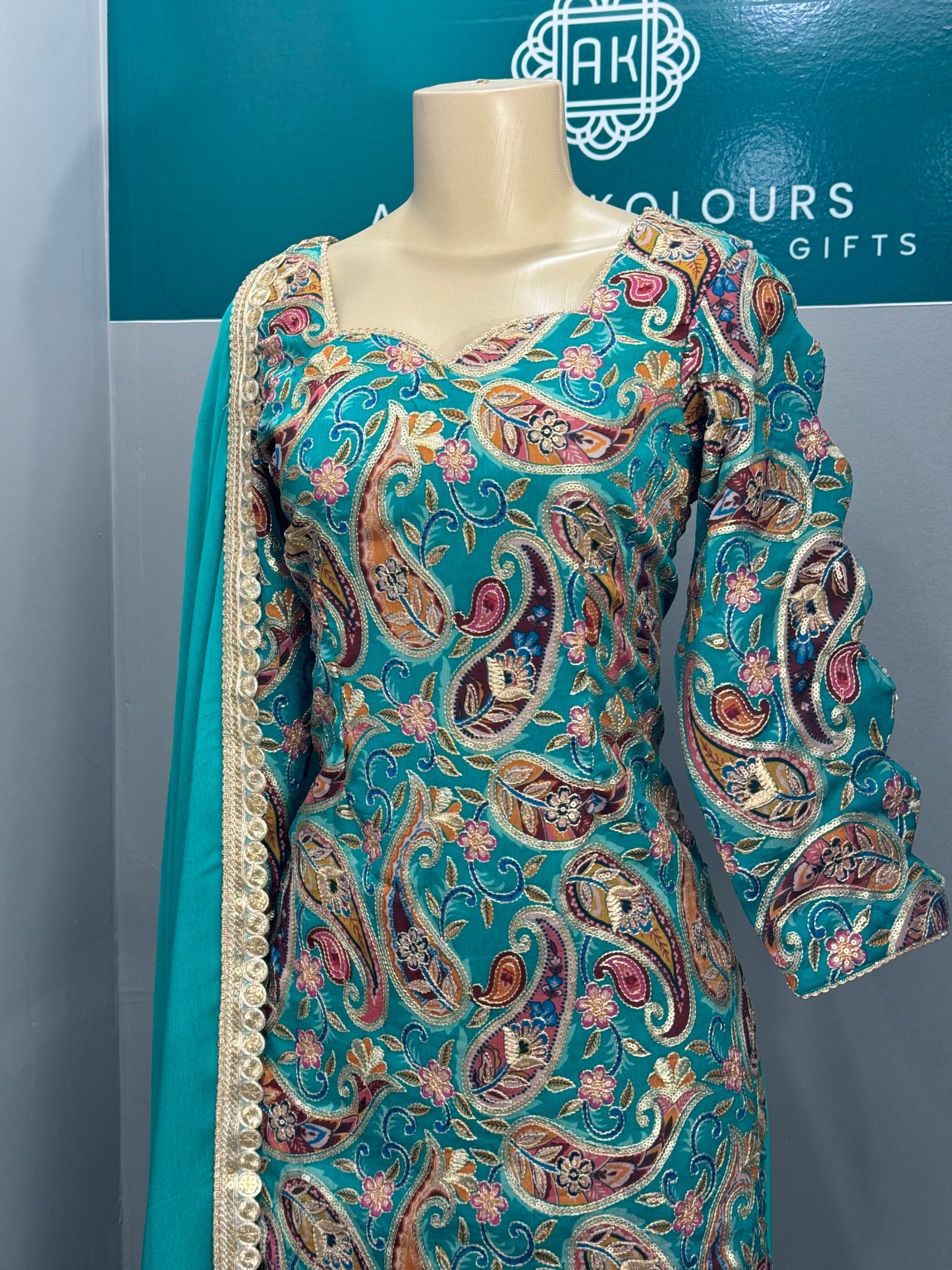 Position Work Sharara Suit- AK6668-1026
