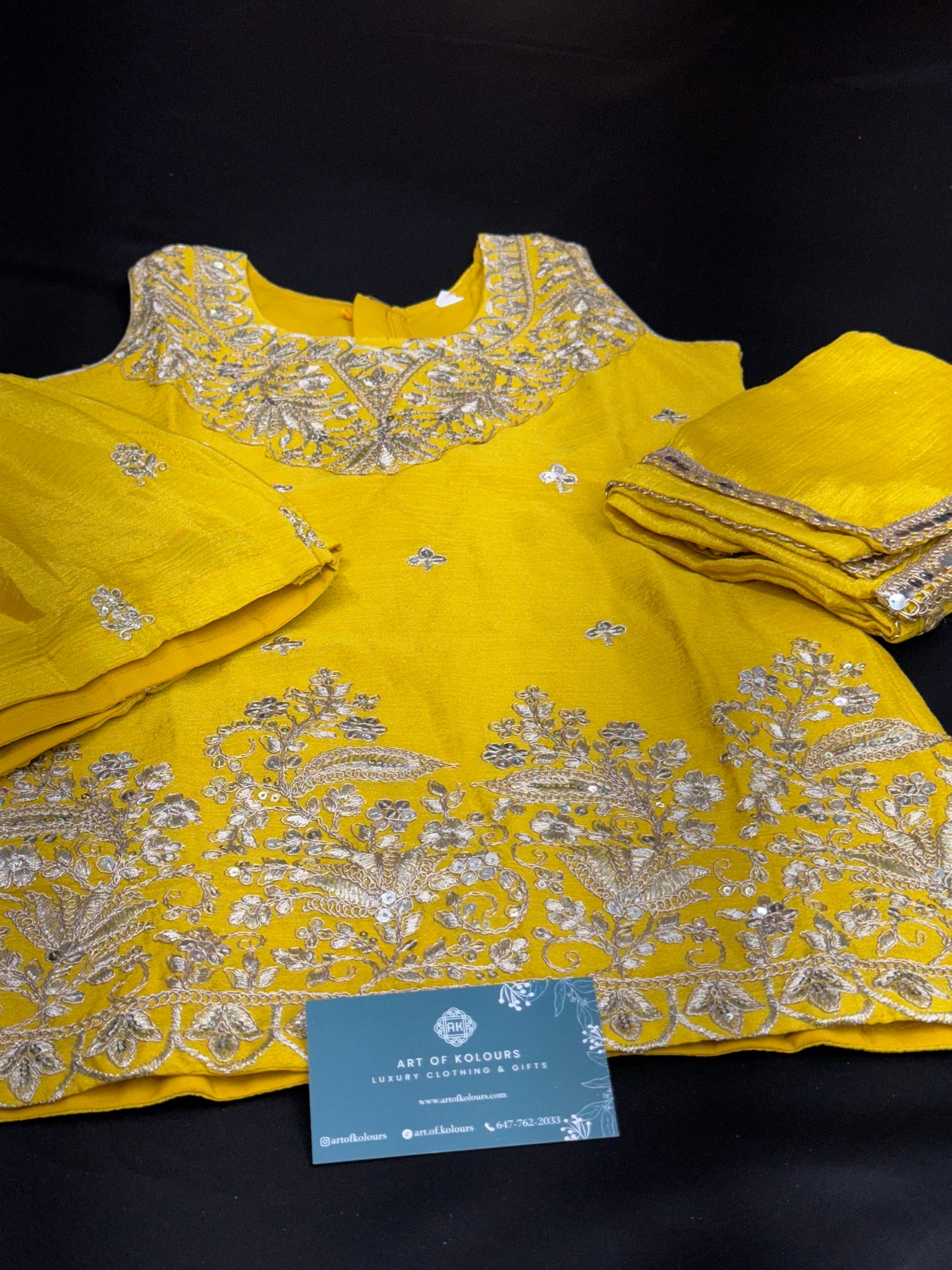 Anaya Kids Gharara Suit-Yellow