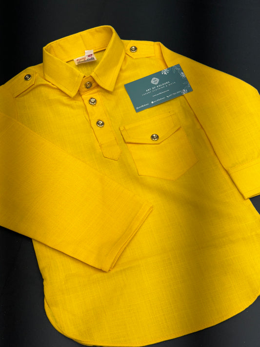 Diljit Boys Kurta Pajama- Yellow