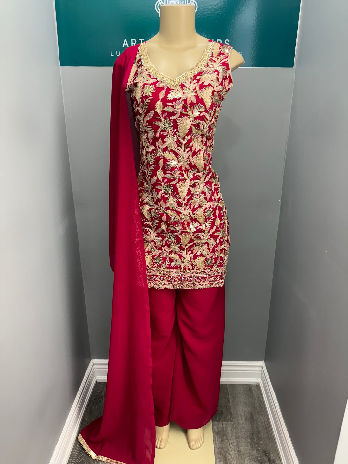 Readymade Sharara Suit- AK7073-14
