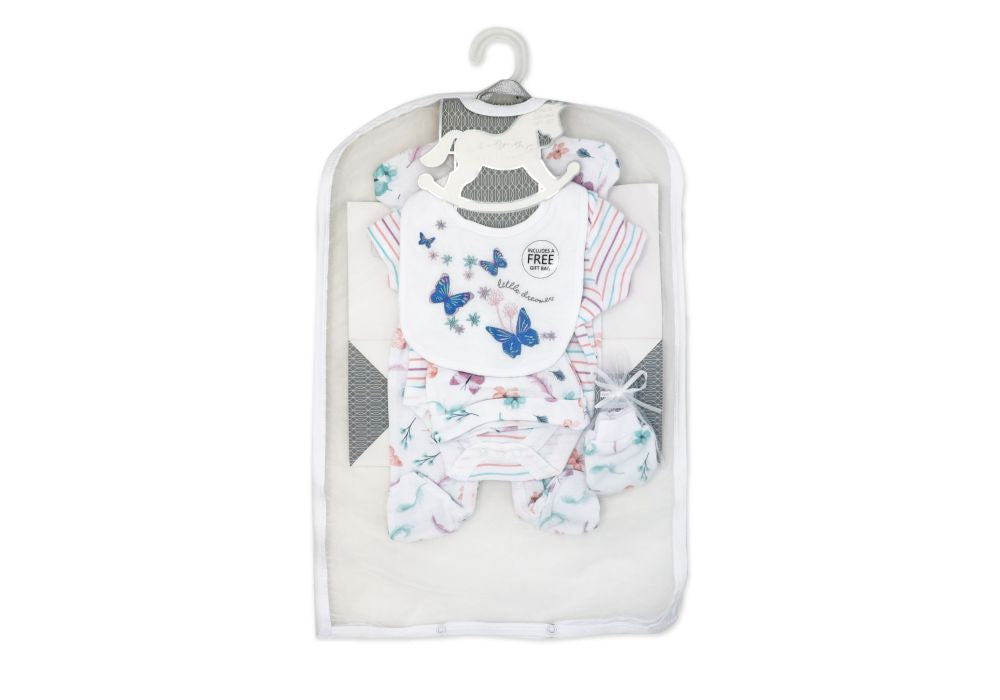 Girls 5 Piece Mesh Bag Set: Butterfly