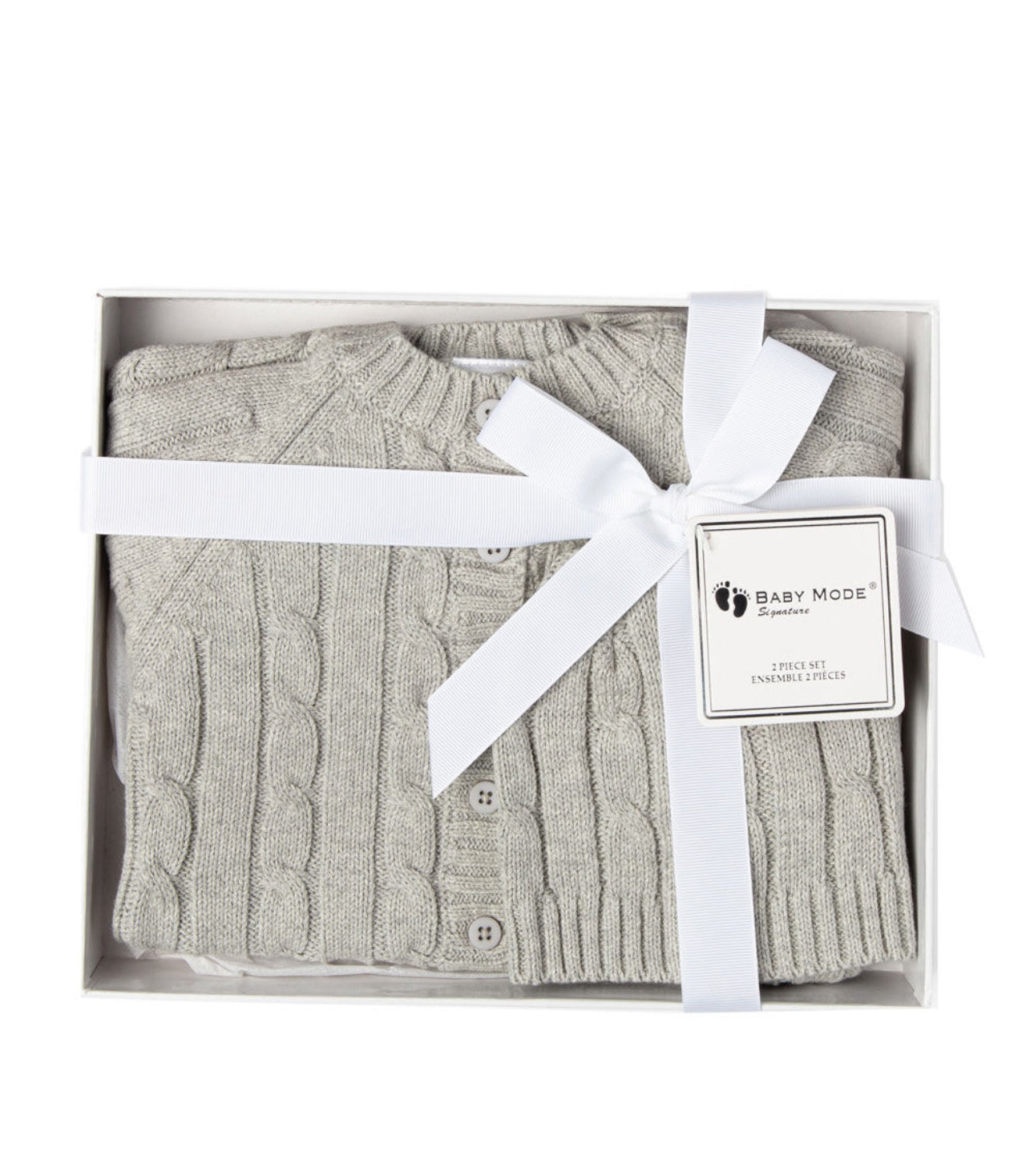 Grey 2 Piece Knitted Gift Set