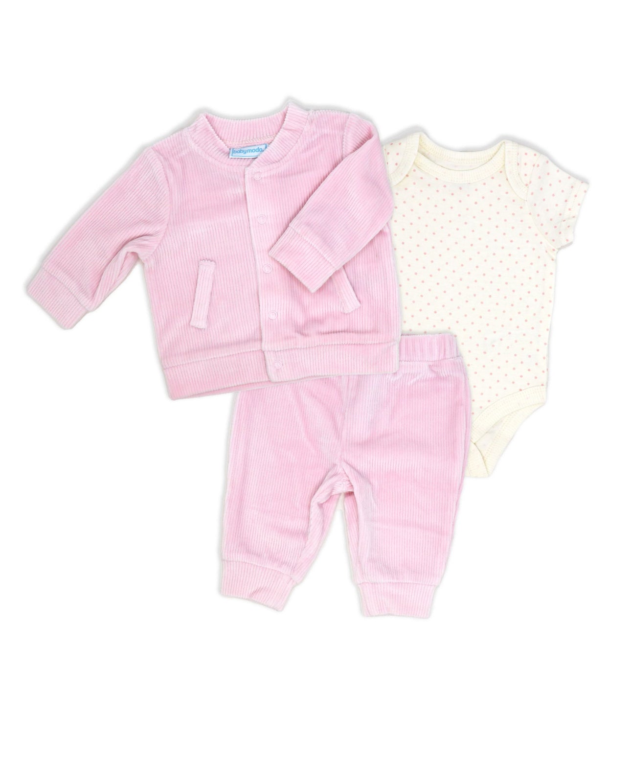 Infant Girls Ribbed Velour Set