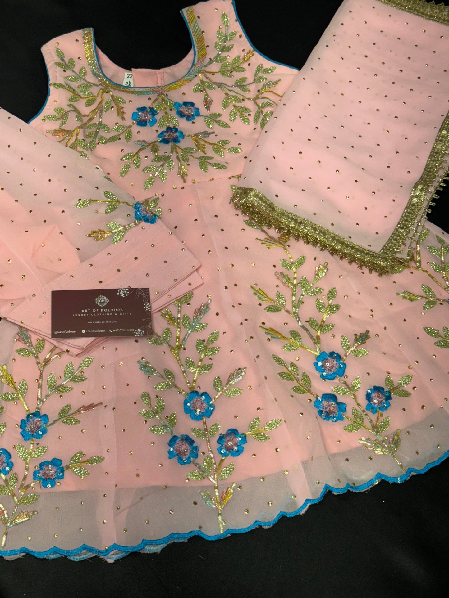 Kids Pink Frock Salwar Suit