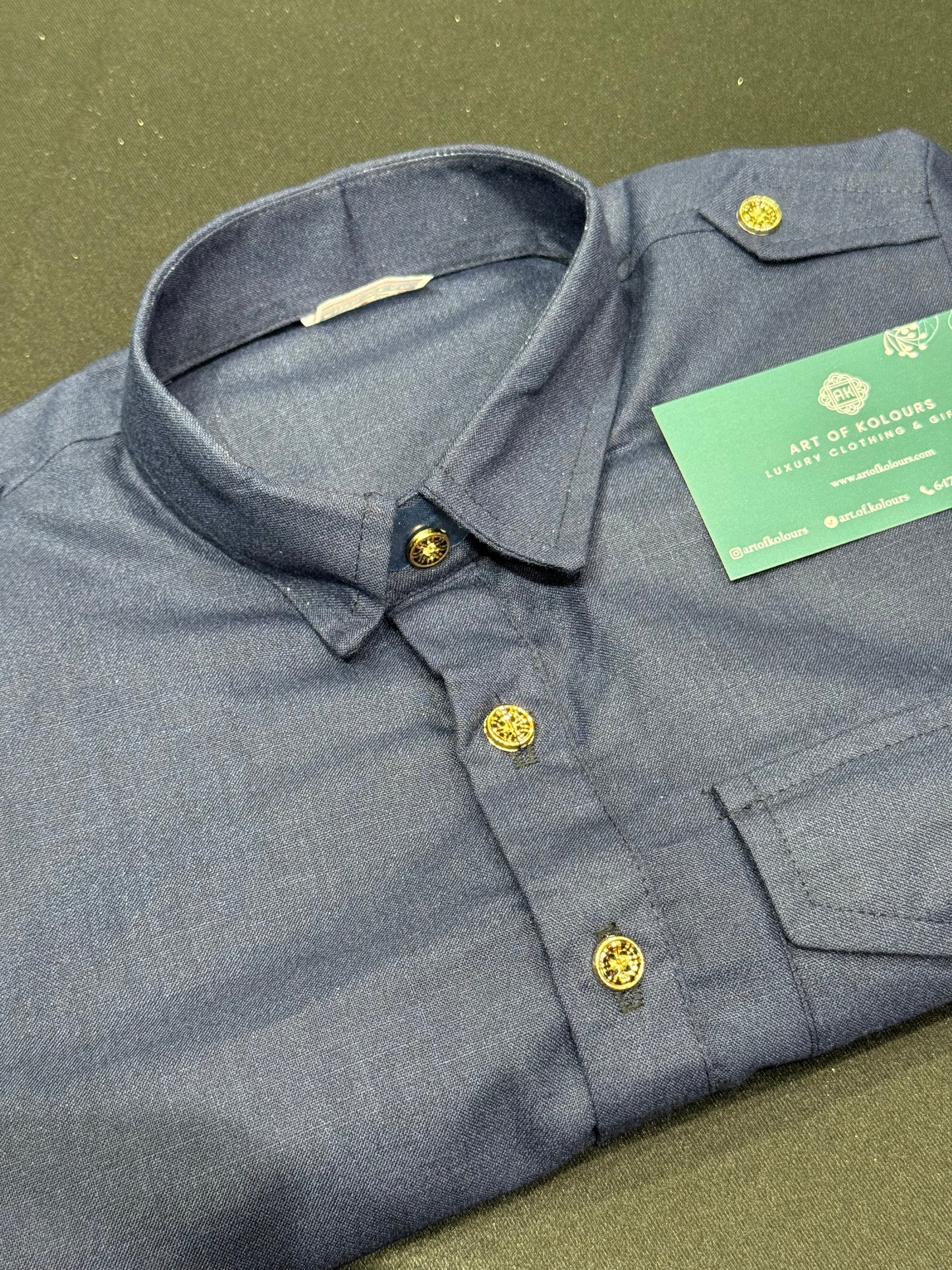 Diljit Boys Kurta Pajama- Navy