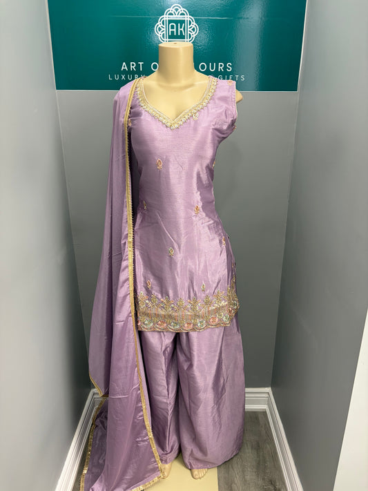 Lavender Readymade Sharara Suit AK6974-2426