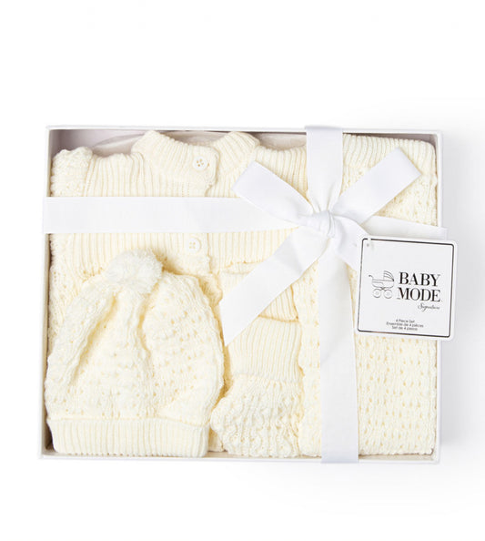Ivory 4 Piece Knitted Gift Set