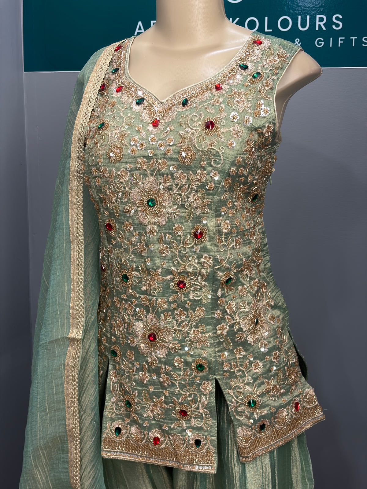 Readymade Short Kurti Sharara Suit- AK5758-0726