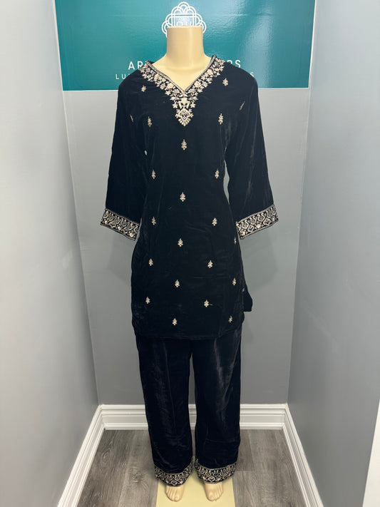 Black Velvet Cord Set- AK7475-10