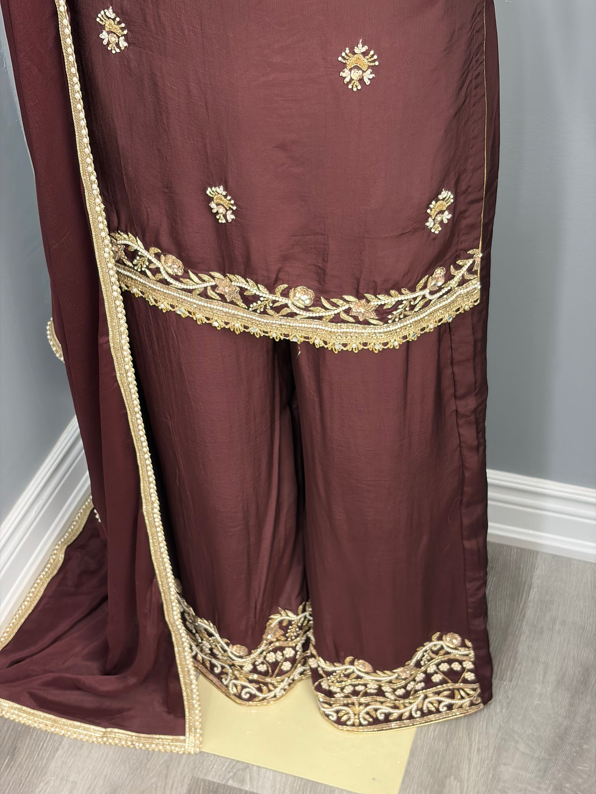 Brown Handwork Plazo Suit-AK1516-2026