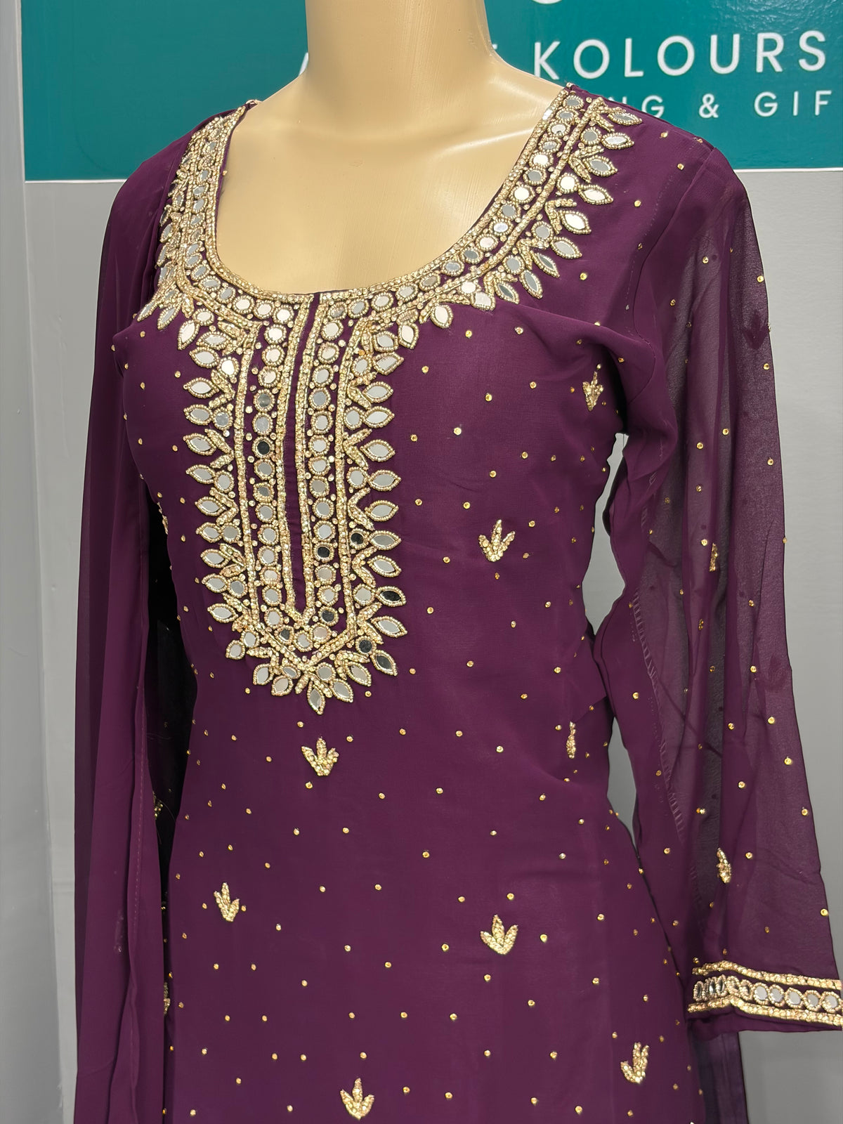 Wine Mirrorwork Salwar Suit AK6974-2526