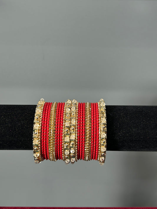 Red Golden Grace Bangles