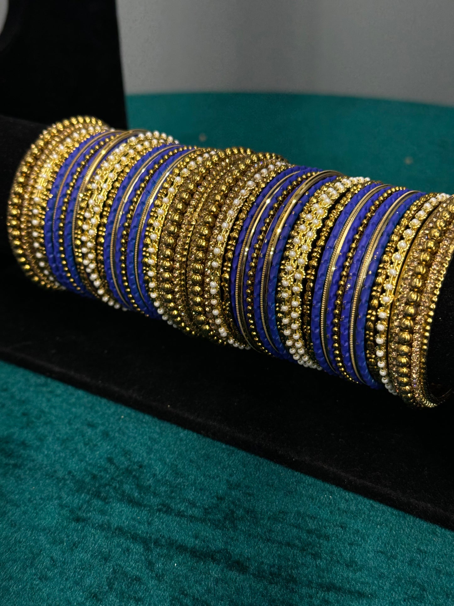 Blue Designer Work Bangles