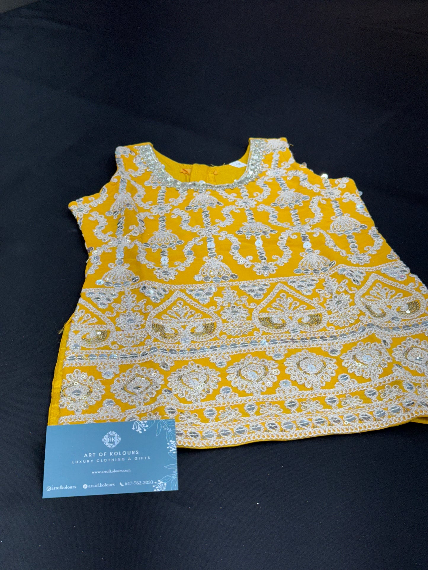 Roop Kids Sharara Suit Yellow