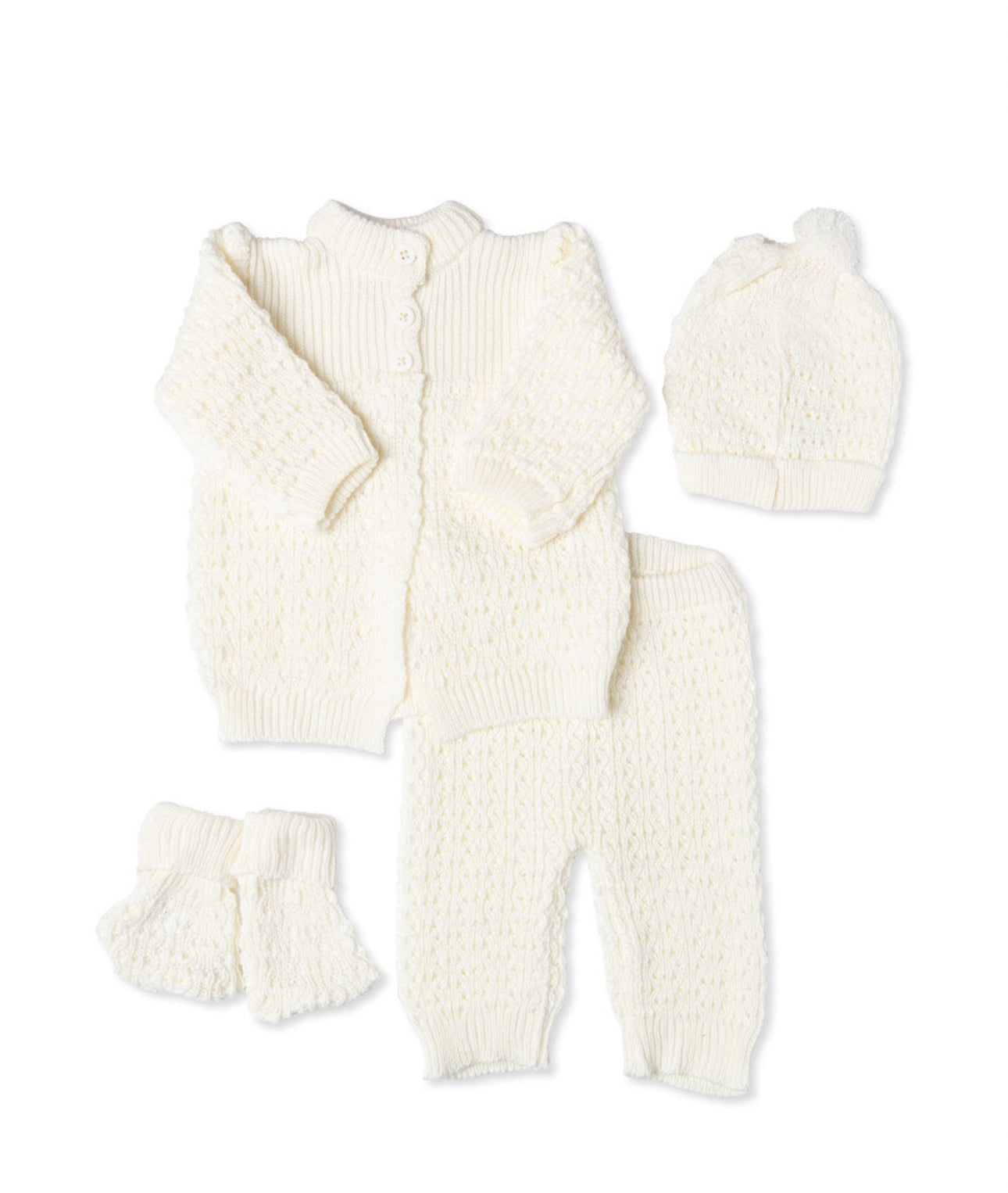 Ivory 4 Piece Knitted Gift Set