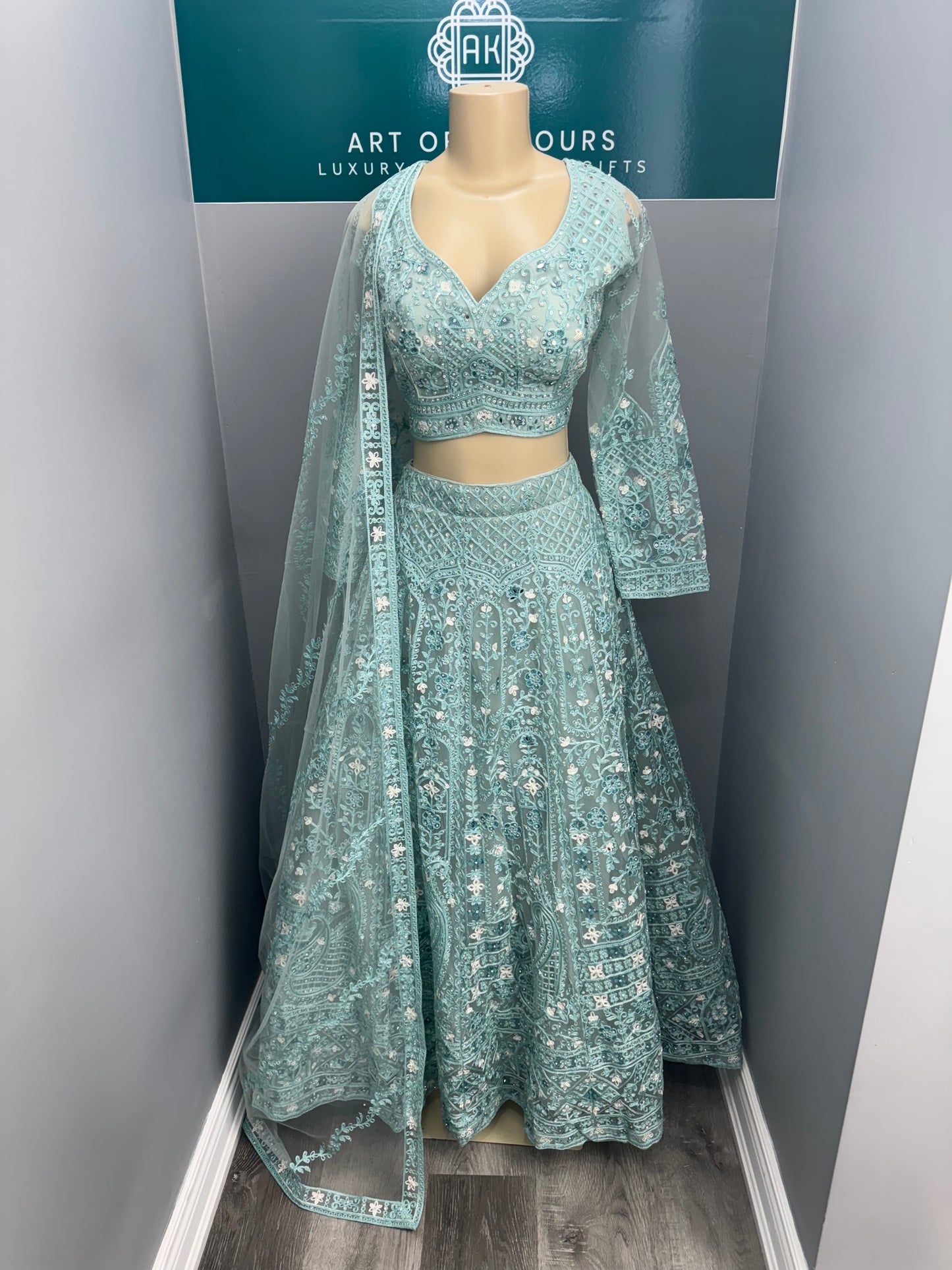 Beautiful Embroidered & Mirror Work Lehenga