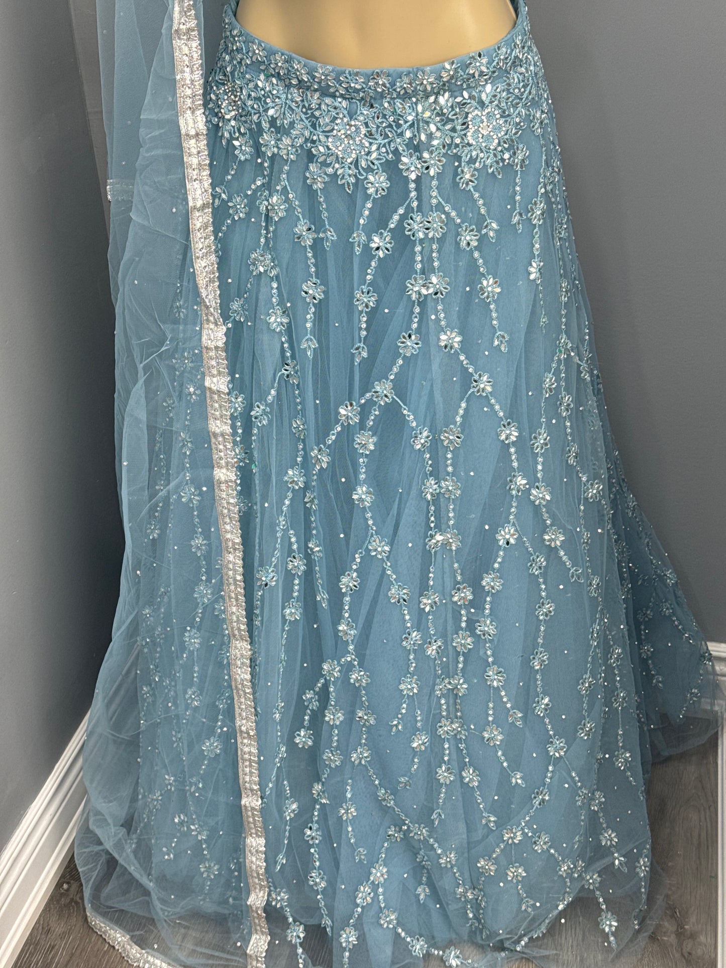 Beautiful Embroidered & Mirror Work Lehenga